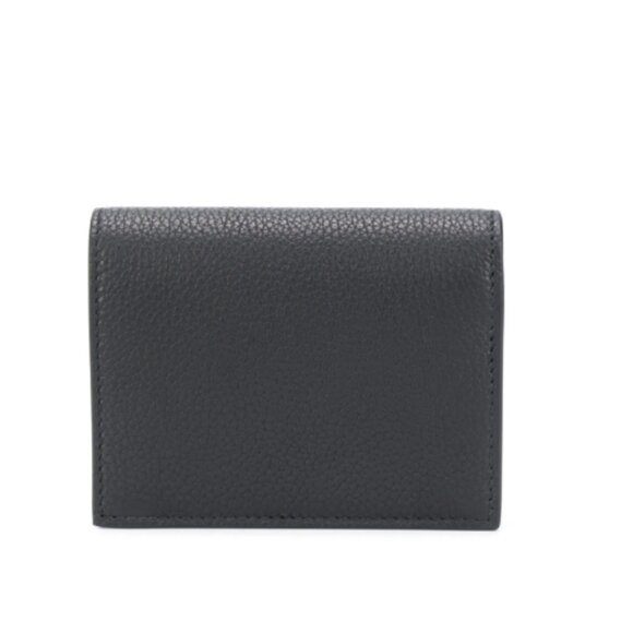 NWT Salvatore Ferragamo Embossed Gancini Motif Grainy Wallet- Black - Picture 2 of 14